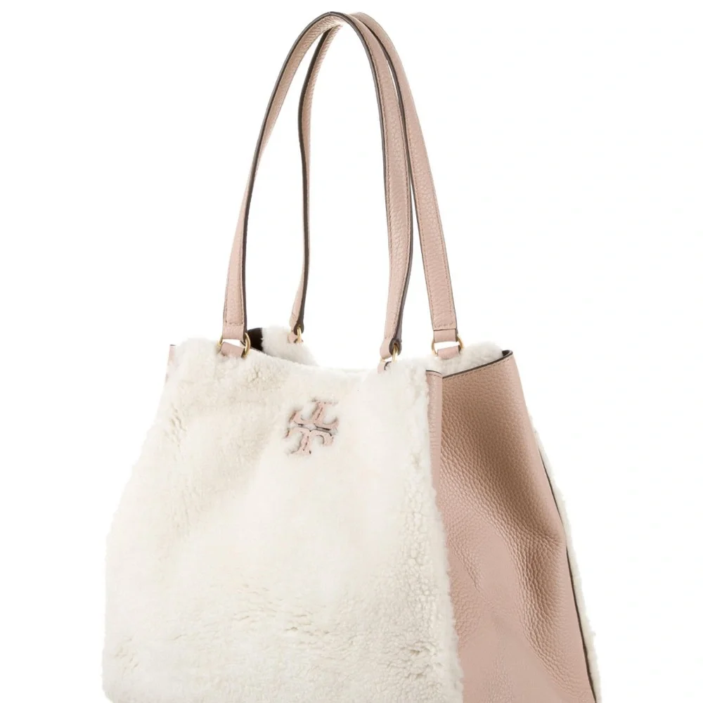 Tory Burch Shearling trimmed shoulder bag - Picture 3 of 5